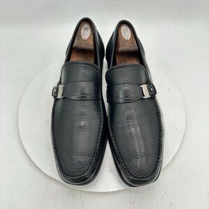 Salvatore Ferragamo Men Size 12 D Black Leather Buckle Loafer Dress Shoes